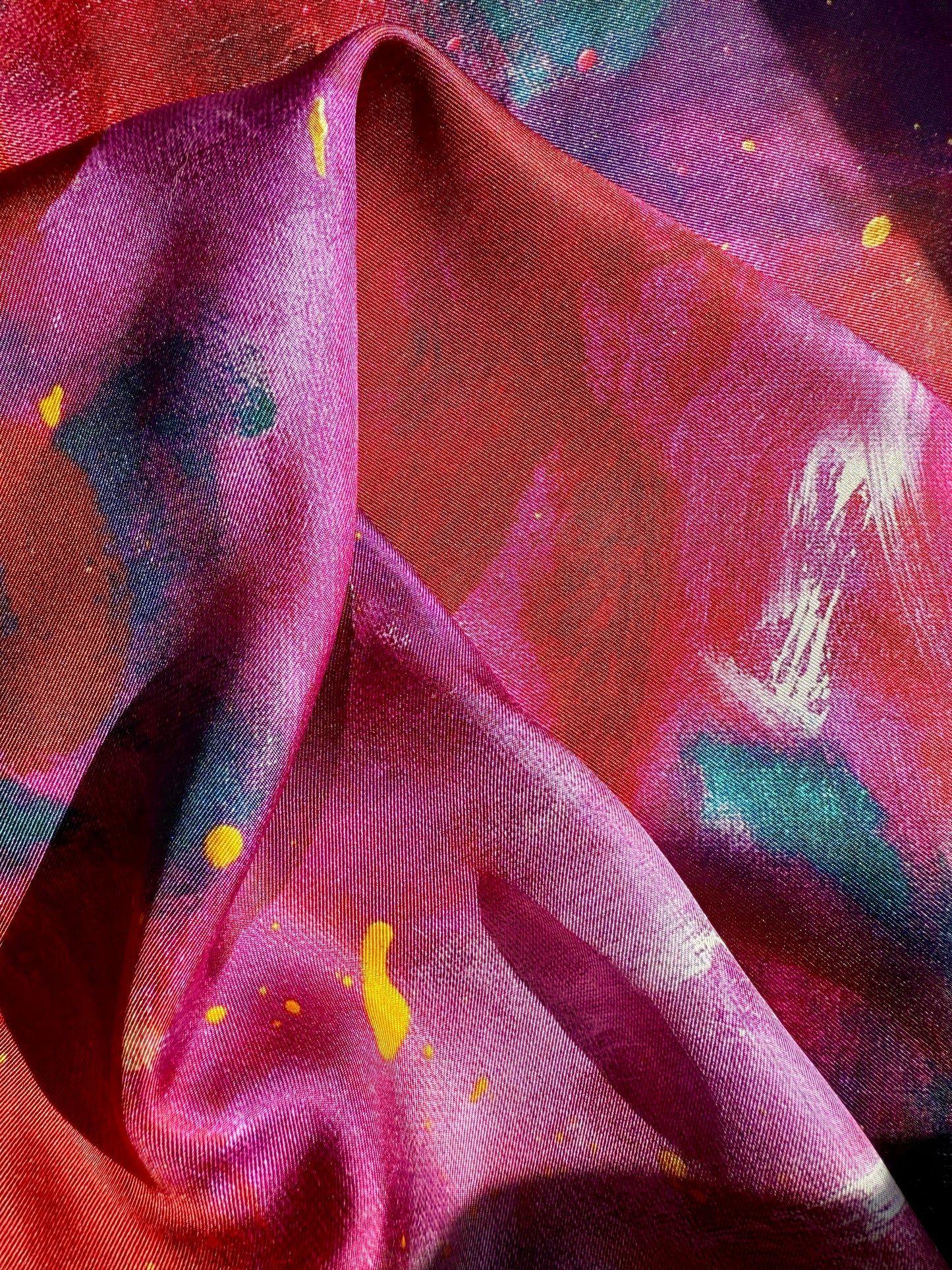 Silk twill scarf "My head is a jungle"