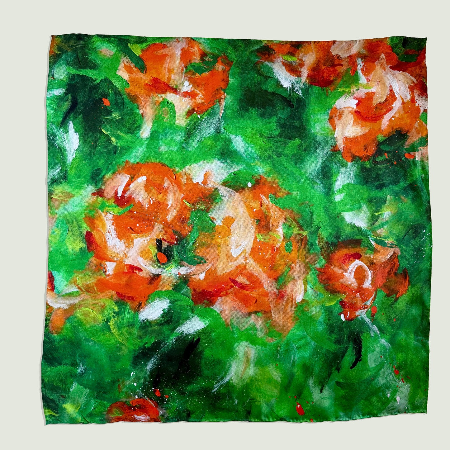 Silk twill scarf "Somewhere under the Spanish trees"