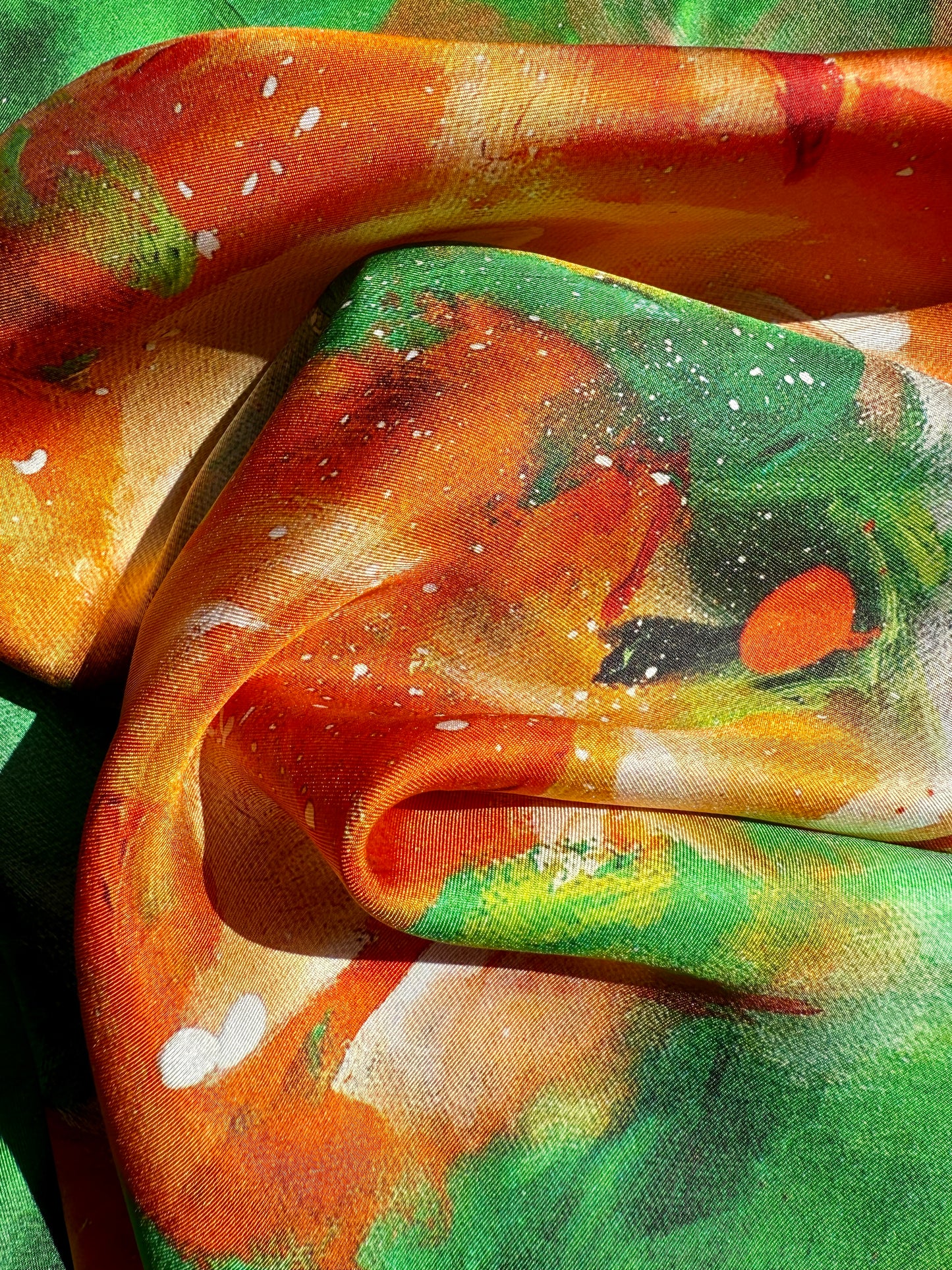 Silk twill scarf "Somewhere under the Spanish trees"
