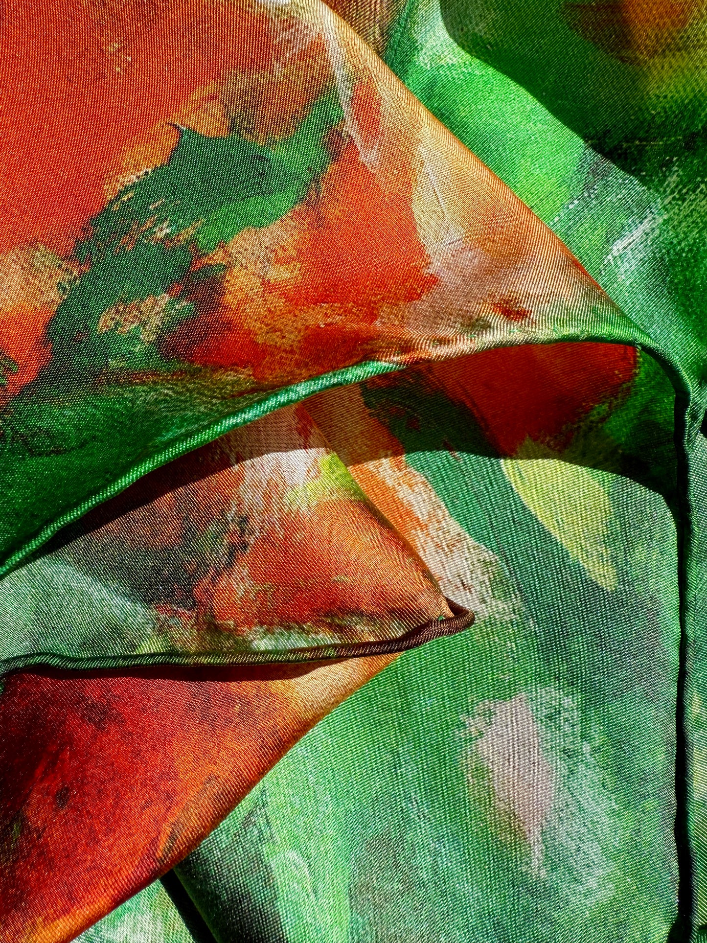 Silk twill scarf "Somewhere under the Spanish trees"