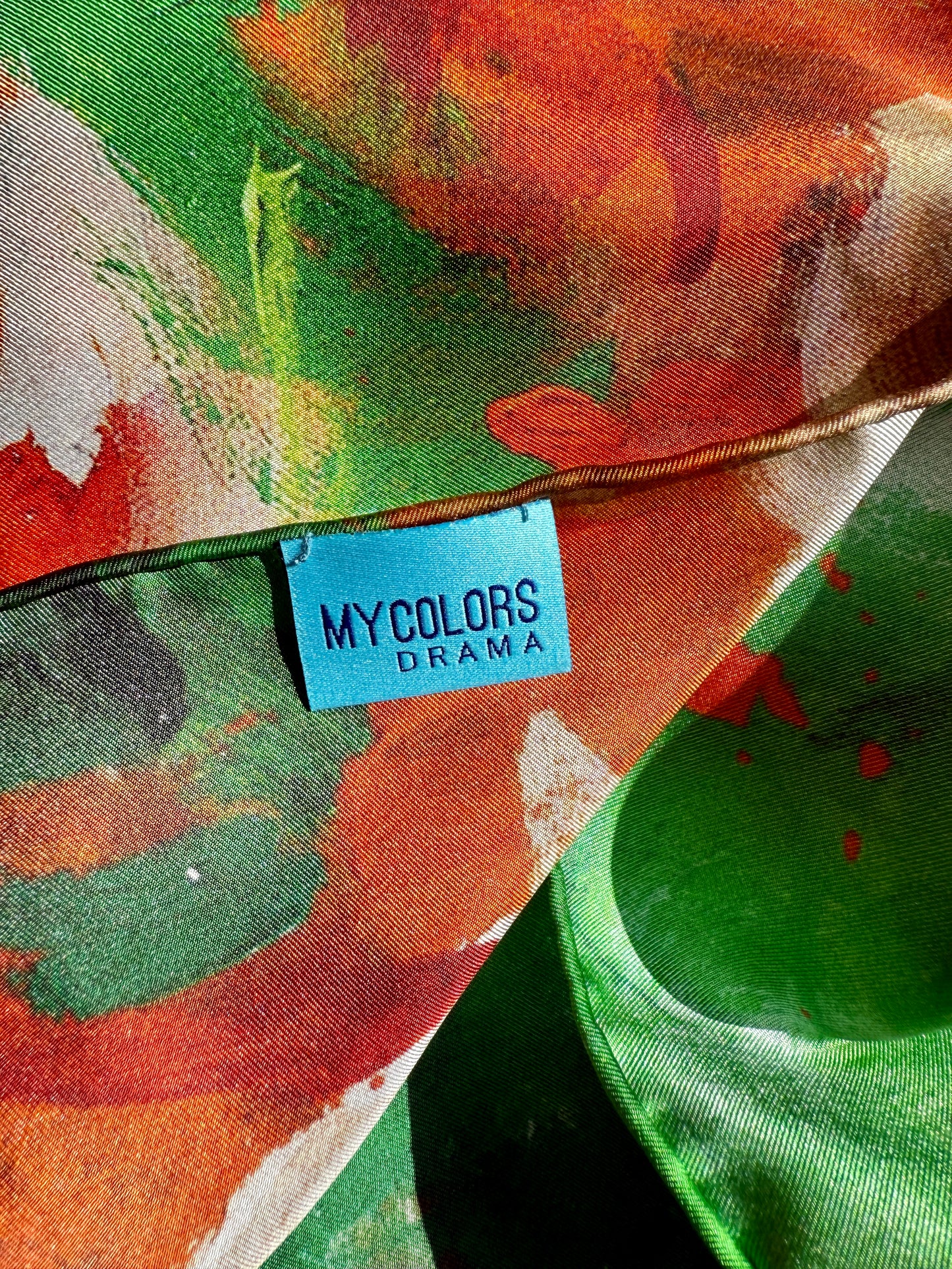 Silk twill scarf "Somewhere under the Spanish trees"