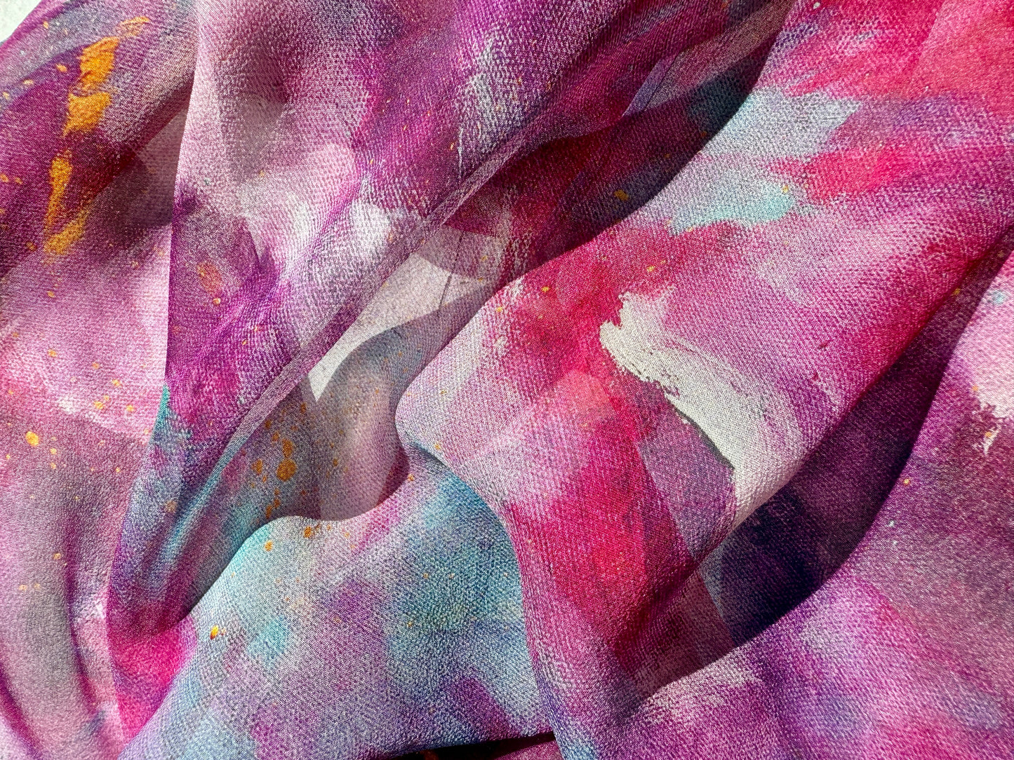 Silk georgette scarf "Conflicted Chaos"