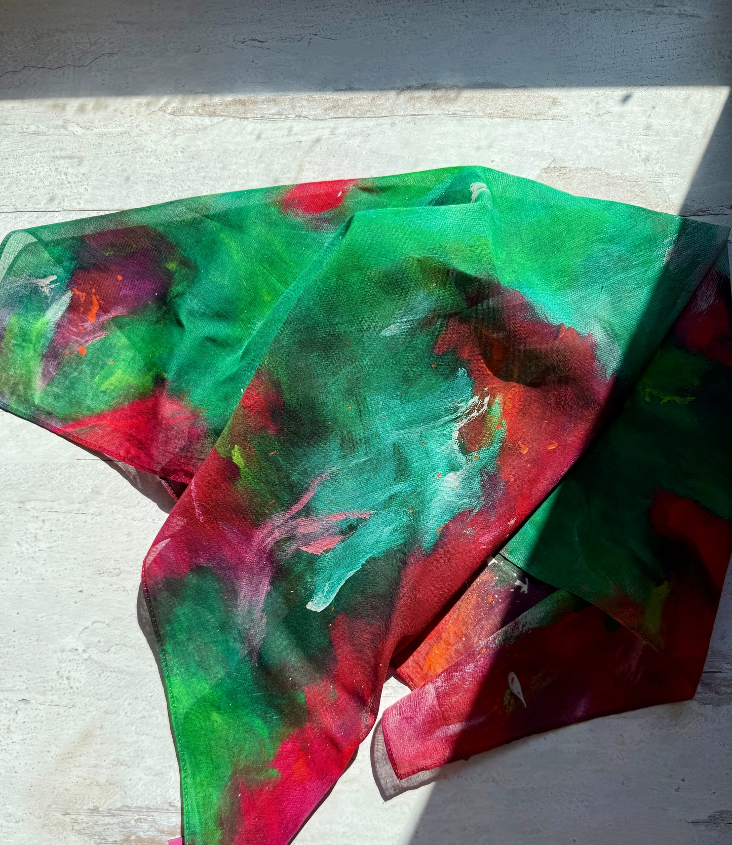Cotton voile scarf "Kiss it goodbye"