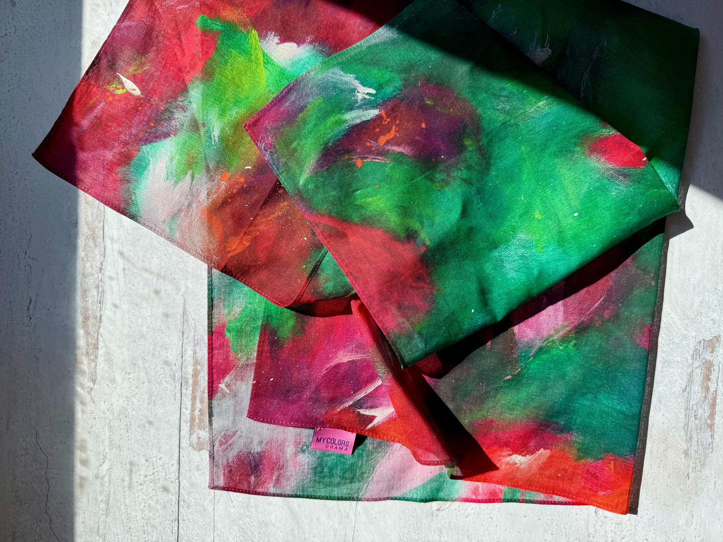 Cotton voile scarf "Kiss it goodbye"