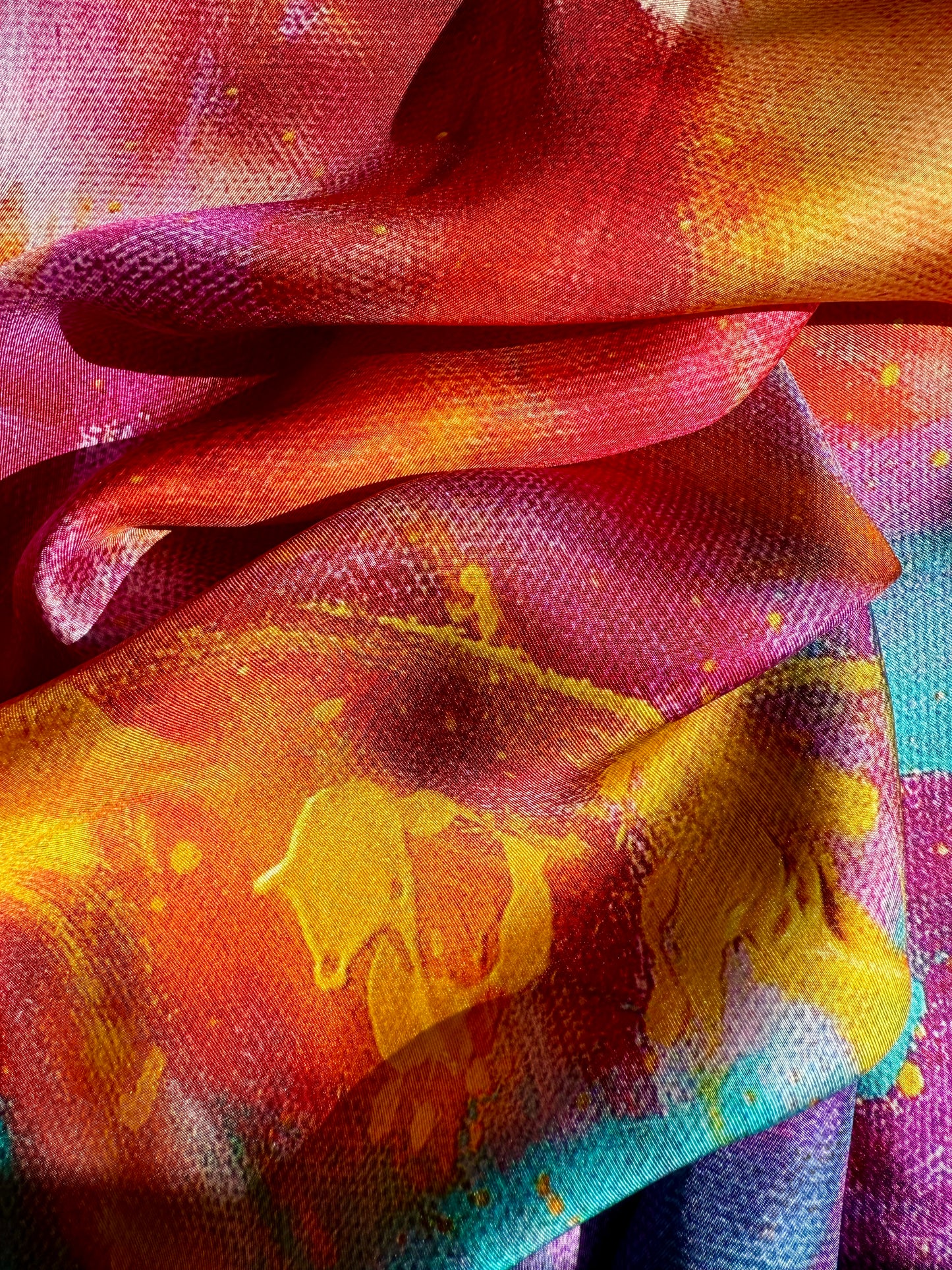 Silk twill scarf "Hold my breath for you"