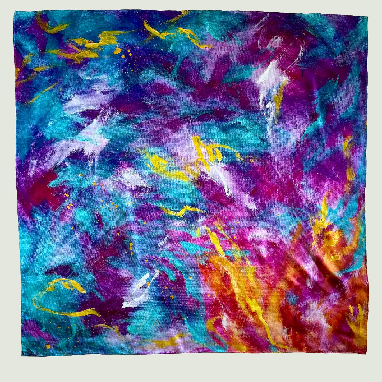Silk twill scarf "Hold my breath for you"