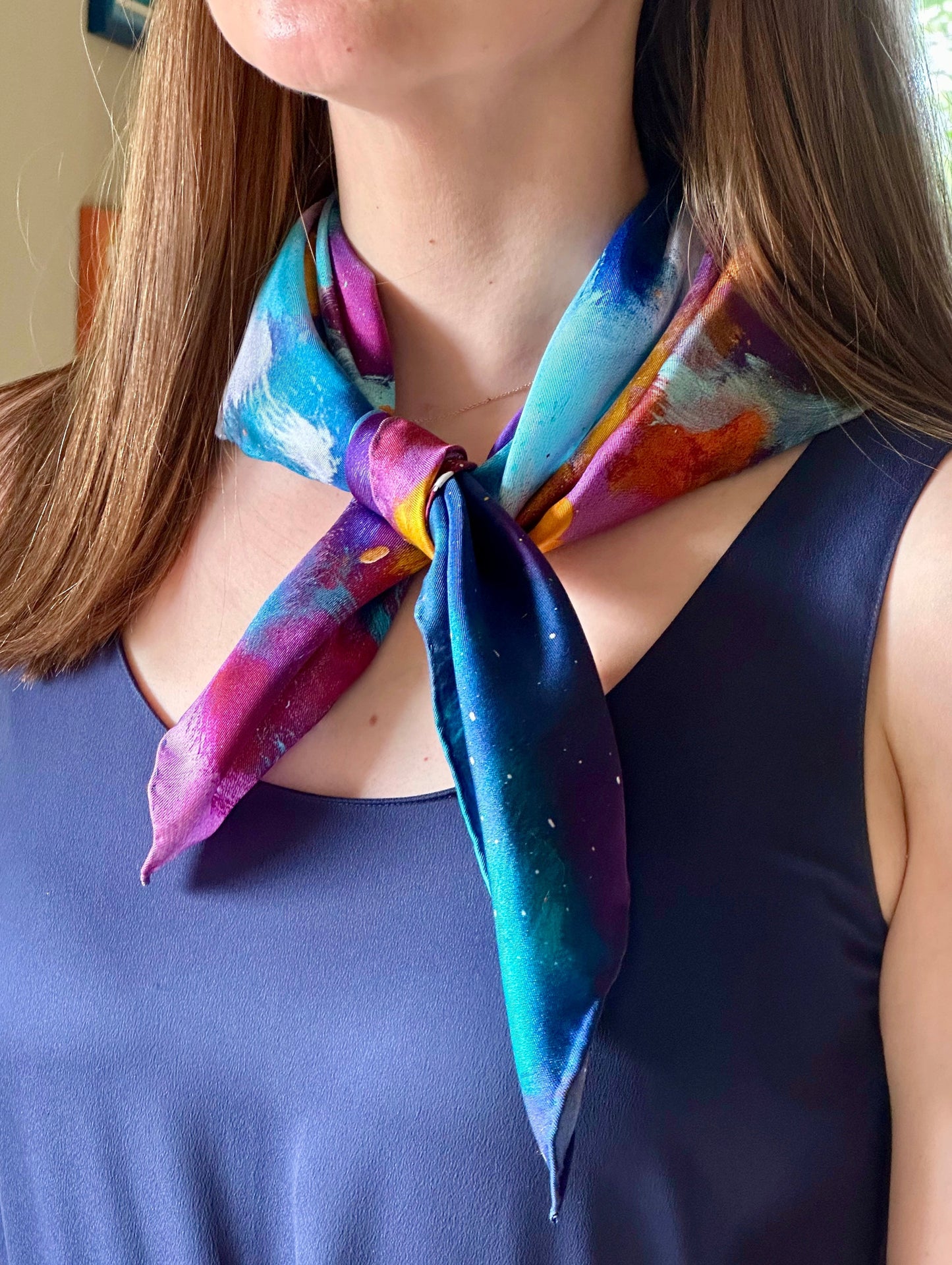 Silk twill scarf "My deep dark secret"