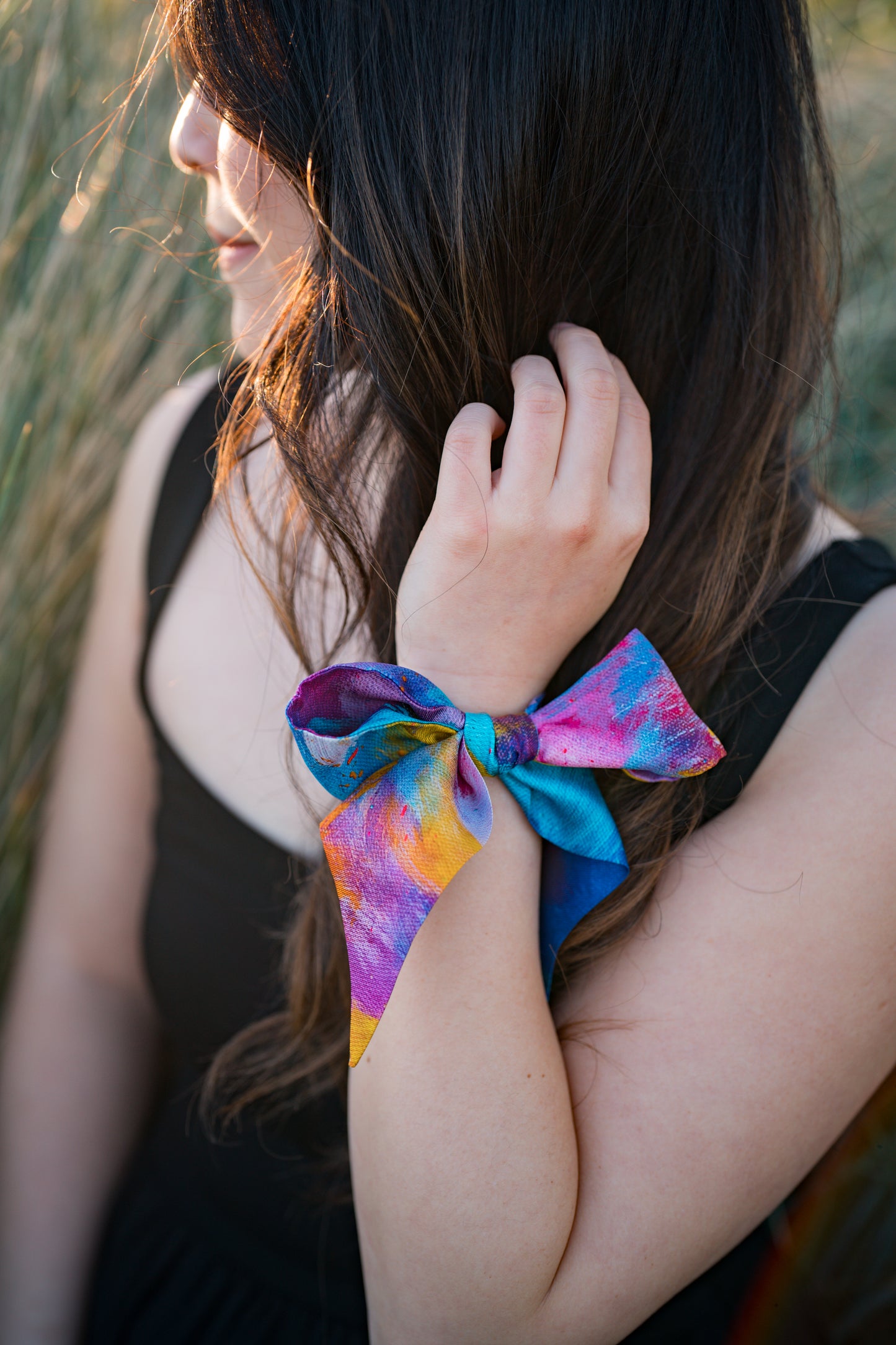 Silk twilly scarf "Pretend that you love me"