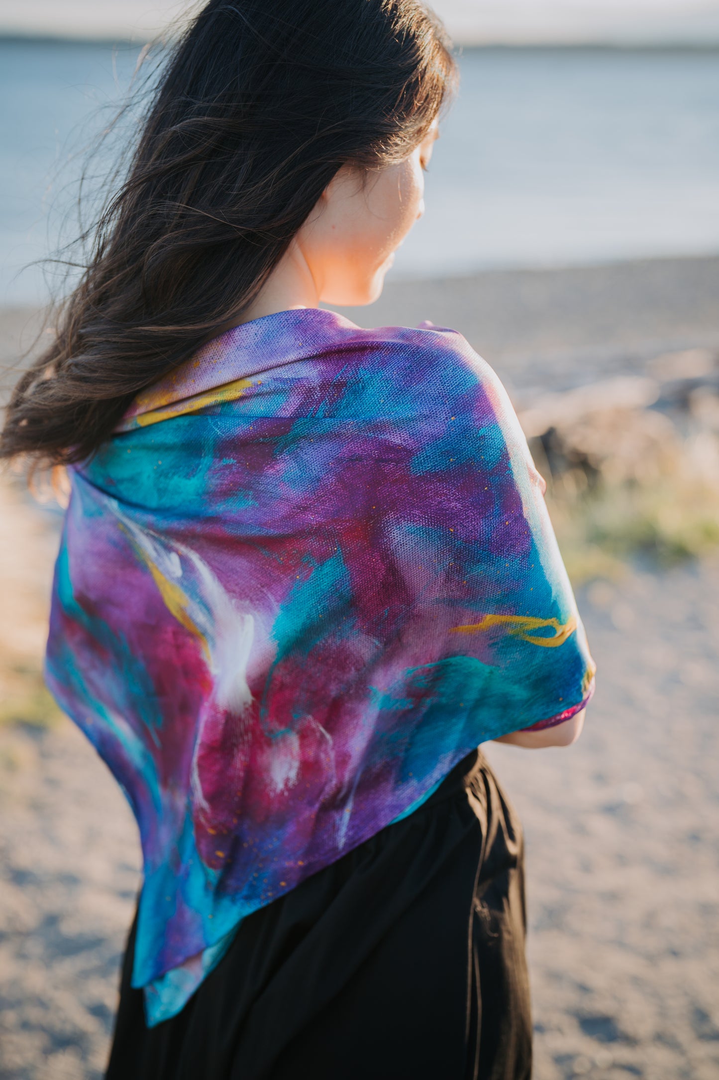 Silk twill scarf "Hold my breath for you"