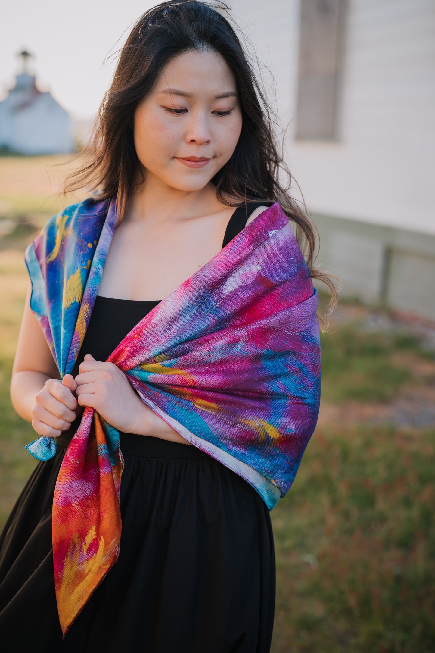 Silk twill scarf "Hold my breath for you"