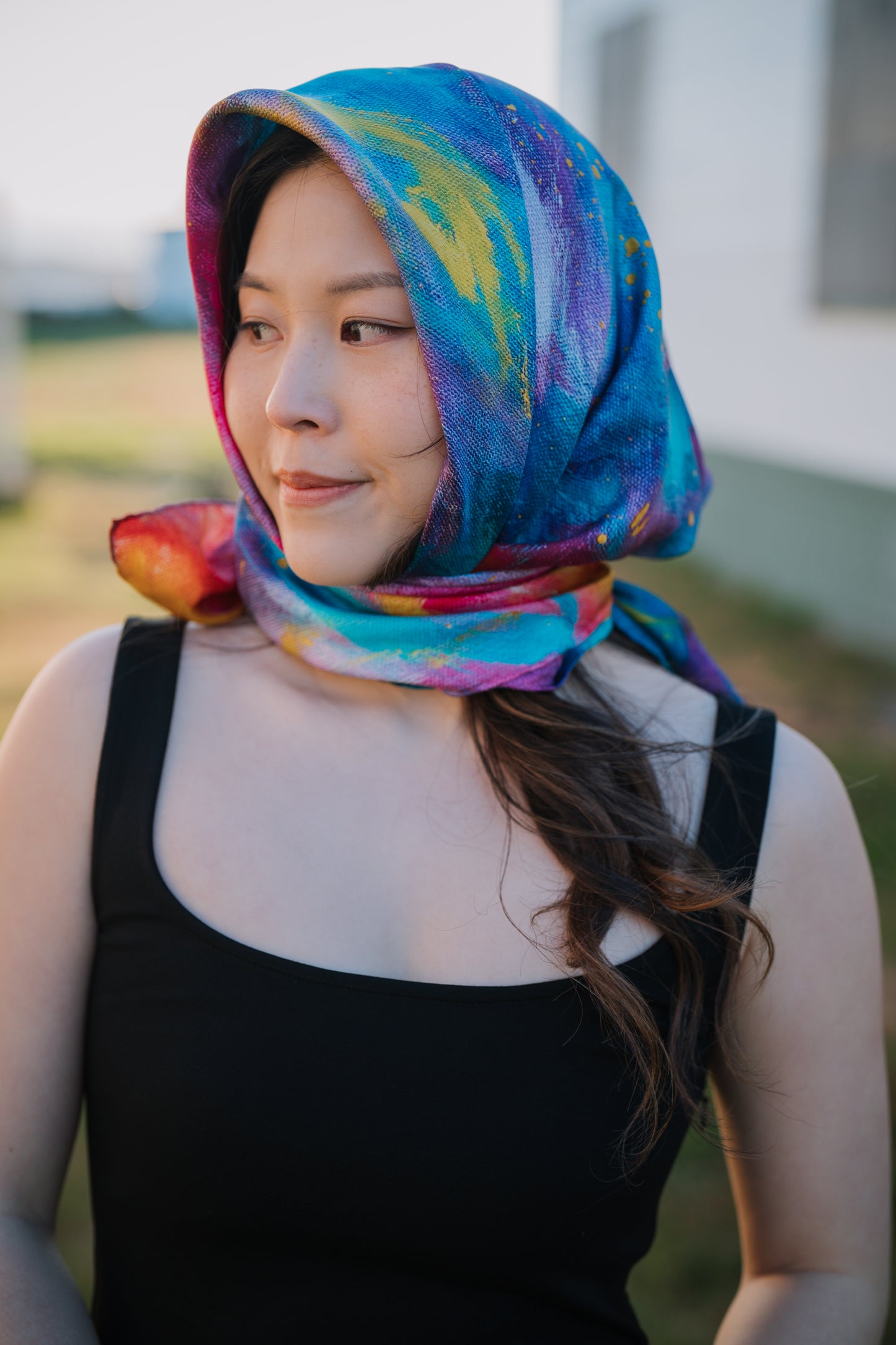 Silk twill scarf "Hold my breath for you"
