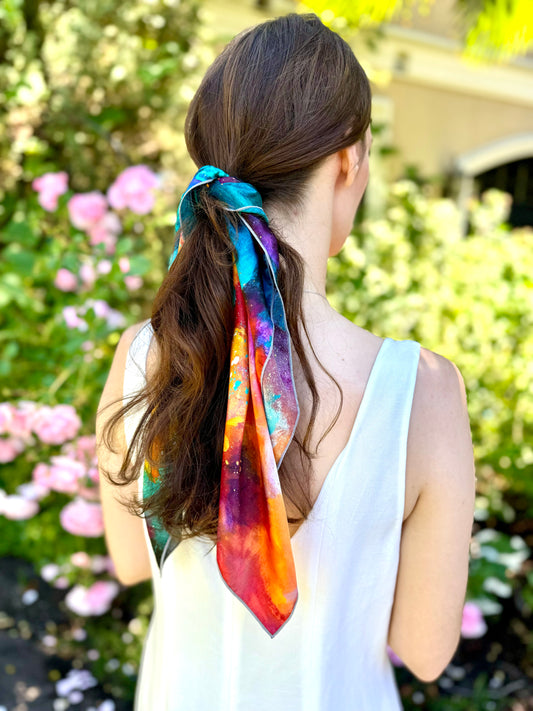 Silk scarf " My heart just skipped a beat"