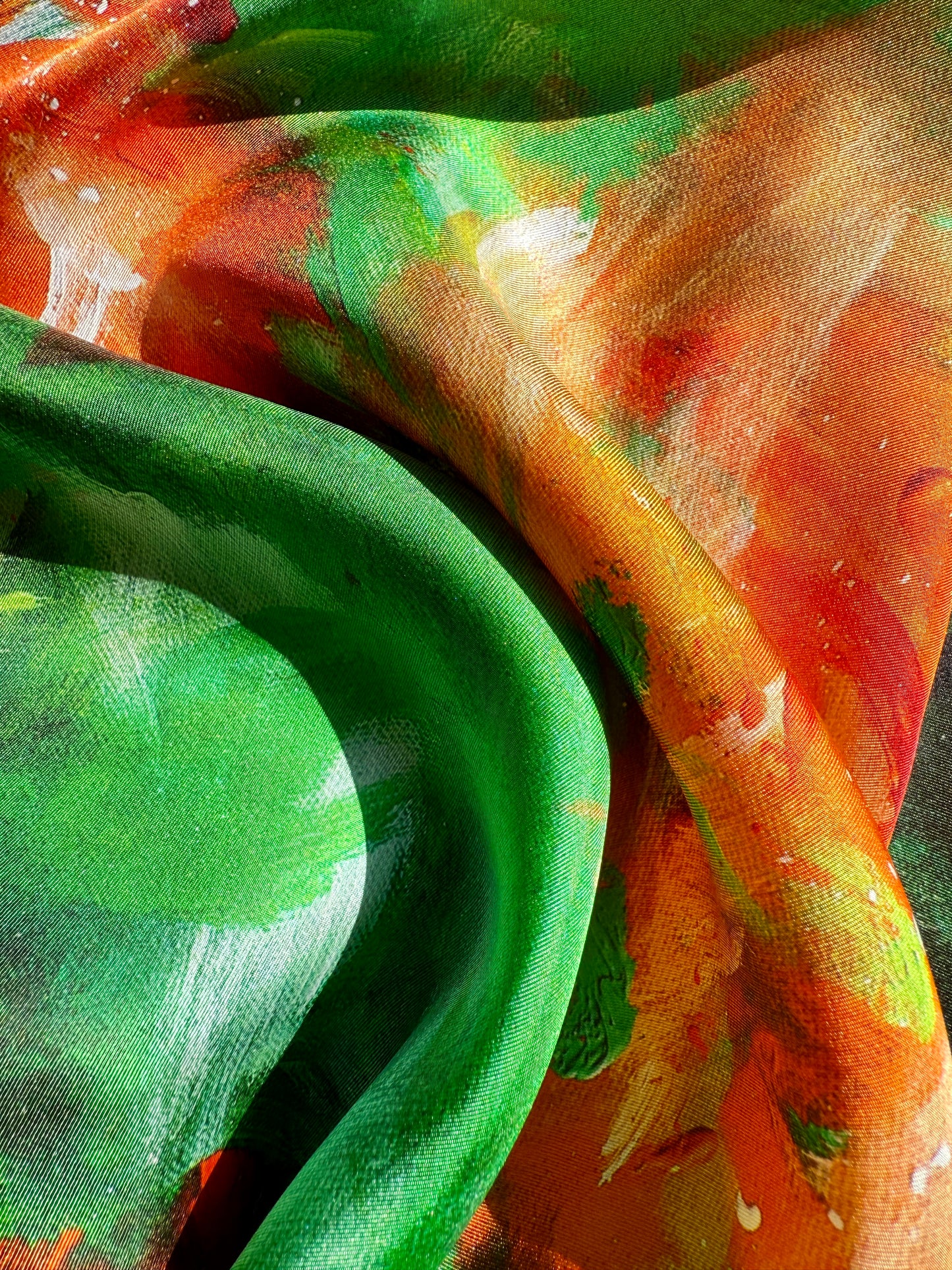 Silk twill scarf "Somewhere under the Spanish trees"