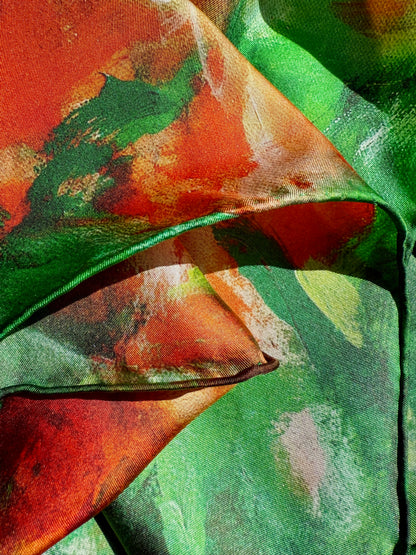 Silk twill scarf "Somewhere under the Spanish trees"