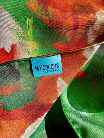 Silk twill scarf "Somewhere under the Spanish trees"