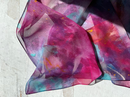 Silk georgette scarf "Conflicted Chaos"