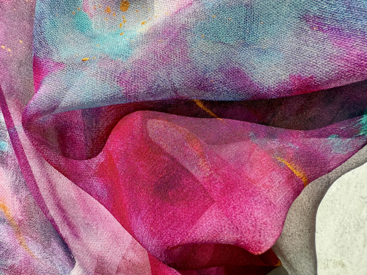 Silk georgette scarf "Conflicted Chaos"