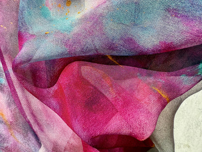Silk georgette scarf "Conflicted Chaos"