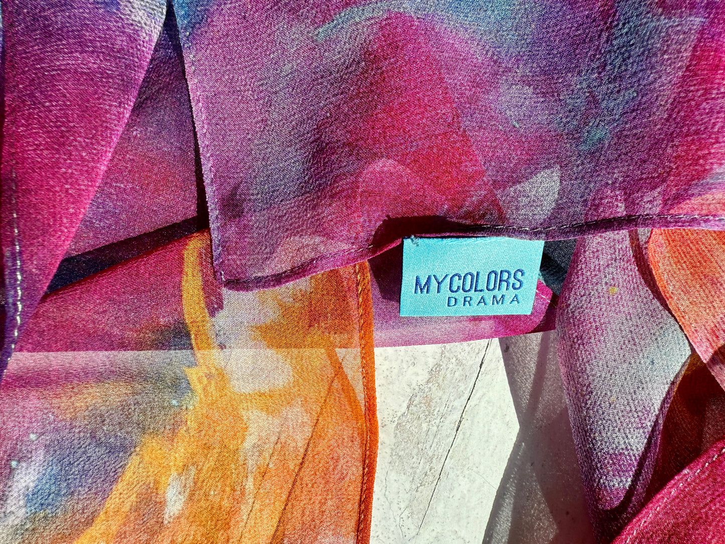 Silk georgette scarf "Conflicted Chaos"