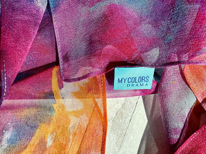 Silk georgette scarf "Conflicted Chaos"