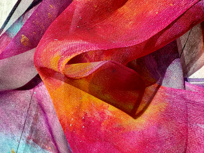 Silk georgette scarf "Conflicted Chaos"
