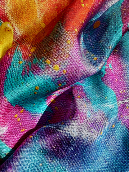 Silk twill scarf "Hold my breath for you"