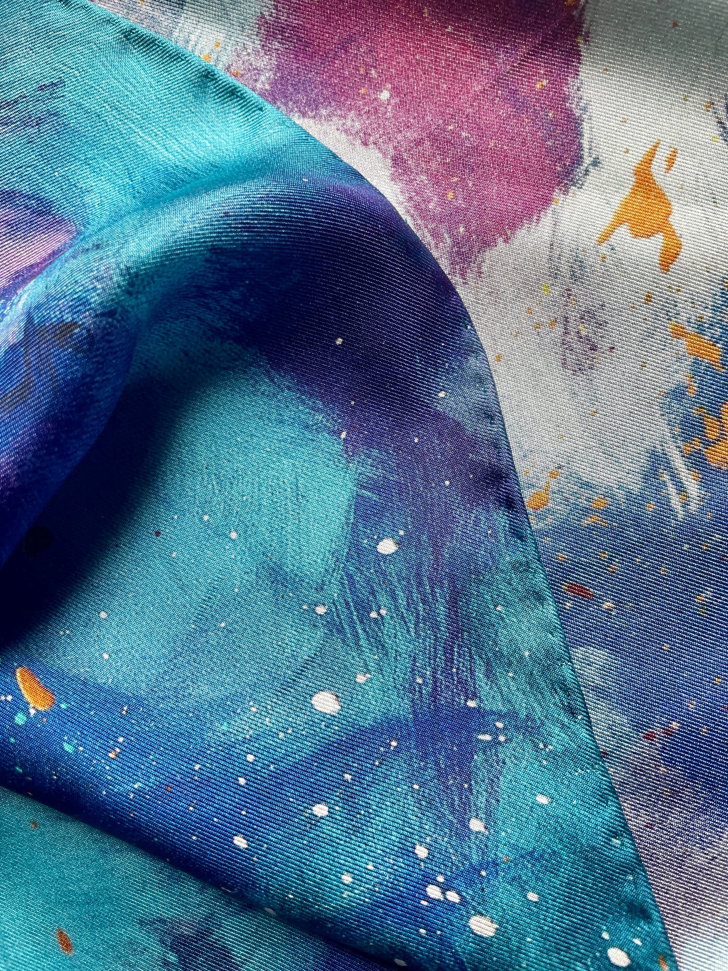 Silk twill scarf "My deep dark secret"