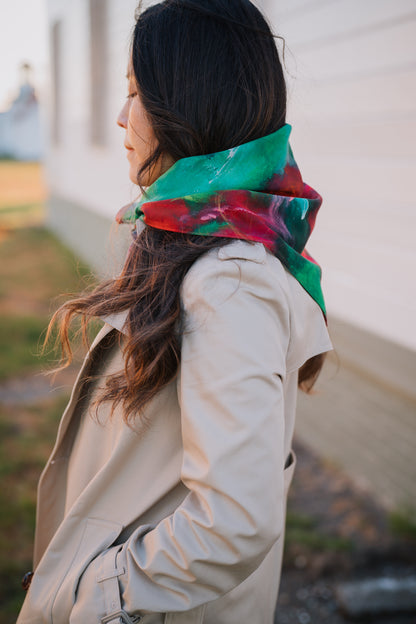 Cotton voile scarf "Kiss it goodbye"