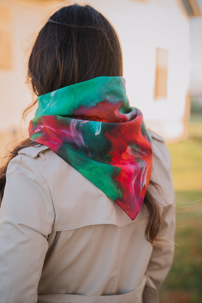 Cotton voile scarf "Kiss it goodbye"