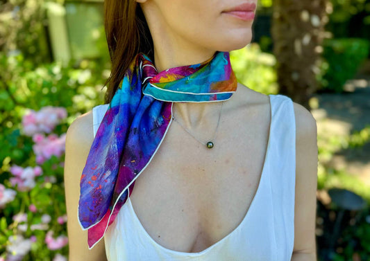 Silk scarf "Pretend that you love me"